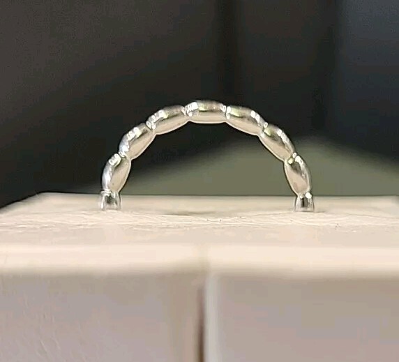 925 Sterling Silver Stackable Rice Bead Ring Band… - image 5