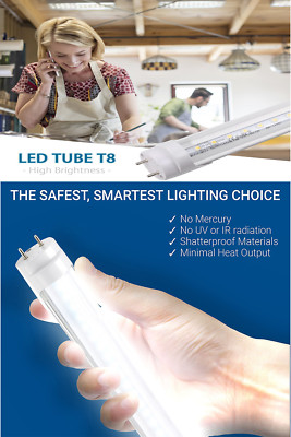 4FT LED Tube Light 22W T8/T10/T12 - 4000K/6000K Cool Nature White, Shatterproof