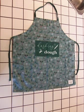 Krumbs Kitchen green "dashing through the dough"Christmas Adult cooking apron