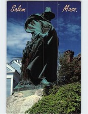 Postcard Statue of Roger Conant Salem Massachusetts USA