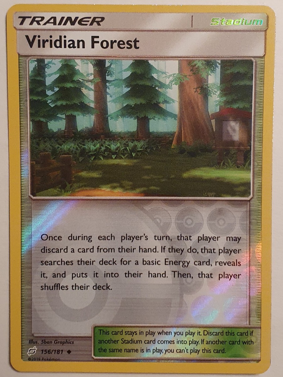 Pokemon Card 156/181 Viridian Forest Reverse Holo Team Up NM