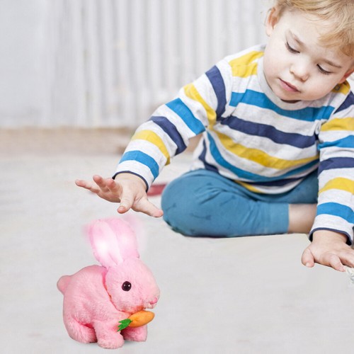 Coniglio Interattivo Luminoso Giocattoli Realistico Salto Peluche Coniglietto Bambini Bambini Regalo - Foto 10 di 15