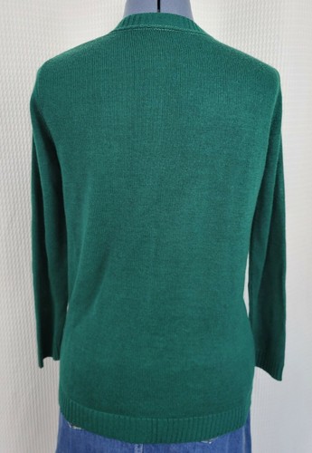 Cardigan maglione vintage verde scuro con bottoni 36" busto taglia S? - Foto 9 di 12