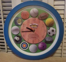 Vintage 3D 13" ALL-SPORT TALKING TIME CLOCK 1999 ABL Innovation, Golf, Baseball