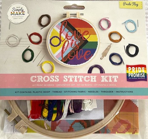 Docrafts Cross Stitch Kit - RAINBOW LOVE PRIDE HEARTS PROMISE LGBTQIA+ 6 options - Picture 5 of 19