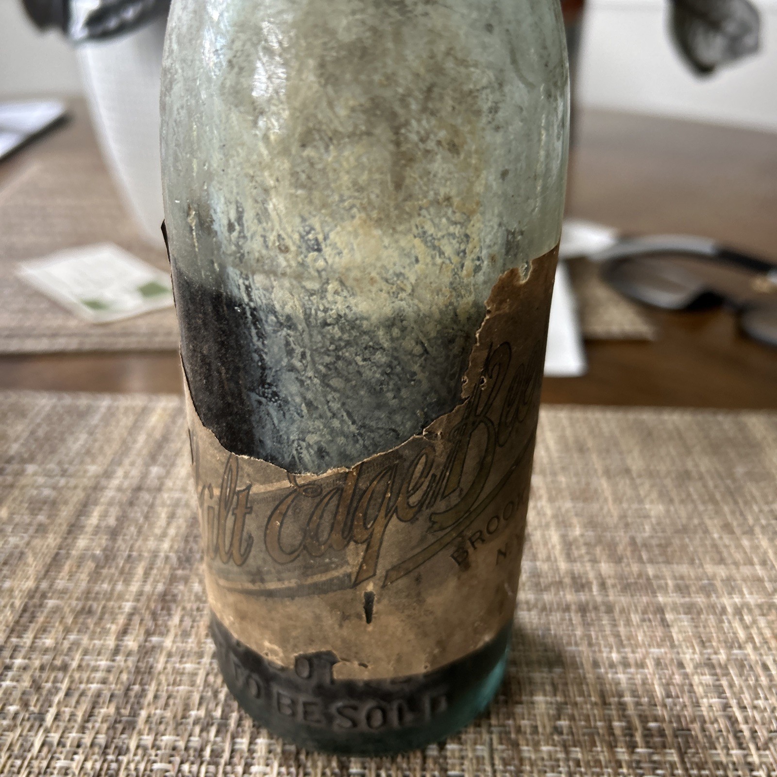 Ibert BREWERY 1890 BROOKLYN BOTTLE ORIGINAL  Pre PROHIBITION LABEL BEER Eppig