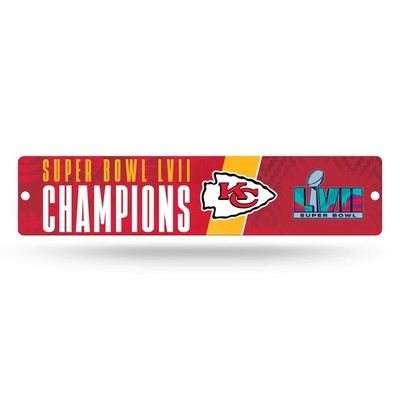 NFL Kansas City Chiefs 2023 Super Bowl Champions Plastic Street Sign Plastic ...