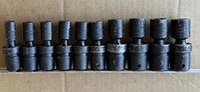 Snap On 10 Piece 1/2” Impact Swivel Socket Set #10-19 IPLMB - IPLM10B - IPLM19B