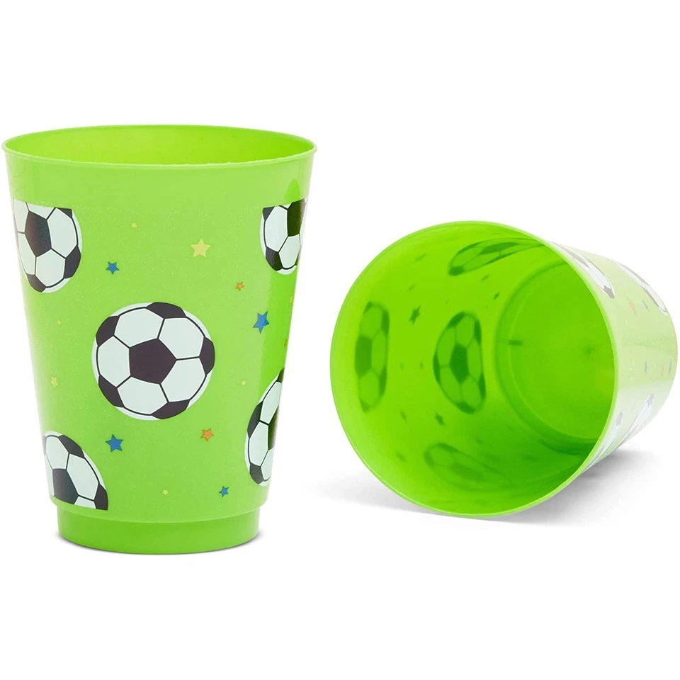 16x Tazas de Plástico Reutilizables de Fútbol para Niños Fiesta de Cumpleaños Fiestas Suministros, Verde Foto 3 de 4