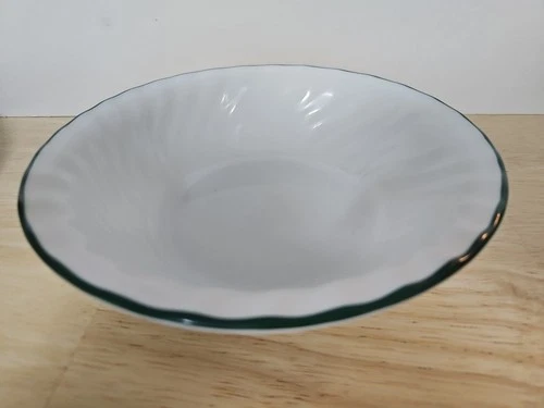  Corelle CALLAWAY IVY Green Rim Swirls Soup Cereal Bowl  7 1/4 Inch