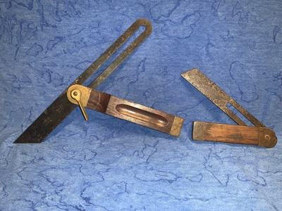 #ad 2 Antique Sliding T Bevel 10quot; Dark Wood STANLEY Model #25 amp; VERY OLD 6.5quot; Look $43.94