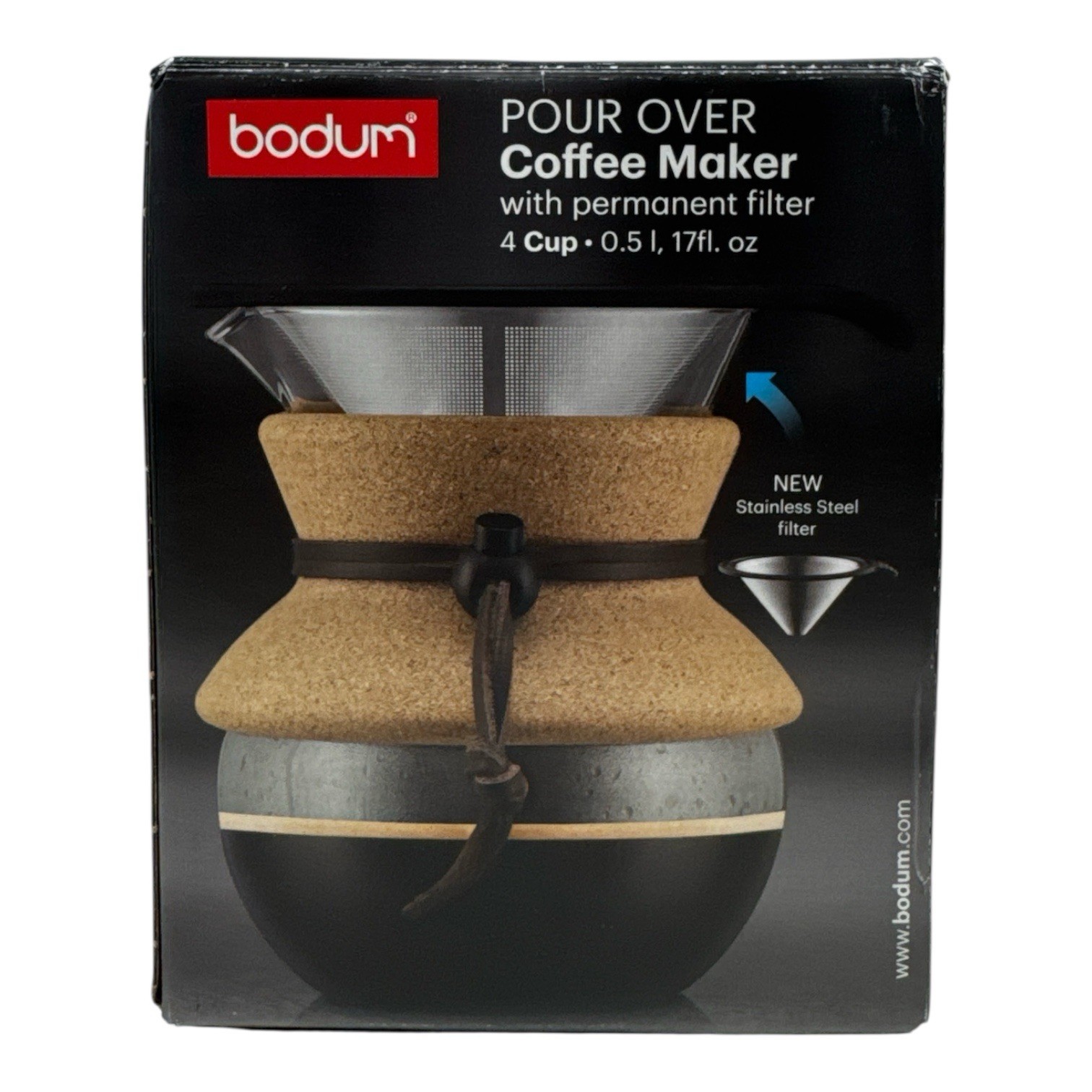 With Permanent Filter 17oz 4 Cup Cork Sleeve New