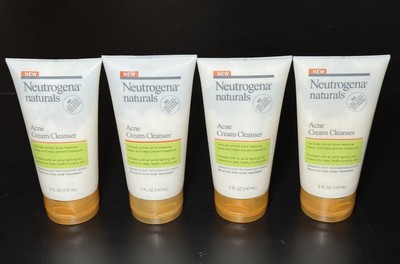 Lot of 4 ~ Neutrogena Naturals Acne Cream Cleanser ~ 5 fl oz ~ Salicylic Acid