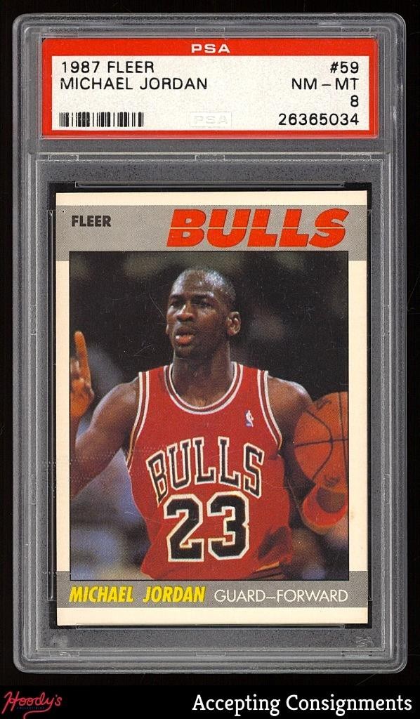 1987-88 Fleer #59 Michael Jordan RC Rookie PSA 8 NM-MT BULLS HOF