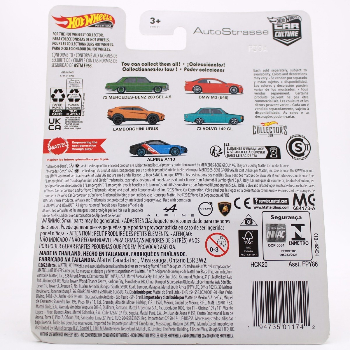 Hot Wheels Premium Car Culture Auto Strasse 73 Volvo 142 GL CHASE