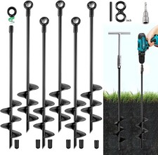 Ground Anchors Screw In, 18 Inch Heavy Duty Swing Set Ground Anchor Kit 6 Pack,