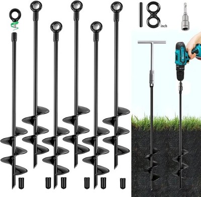 Ground Anchors Screw In, 18 Inch Heavy Duty Swing Set Ground Anchor Kit 6 Pack,