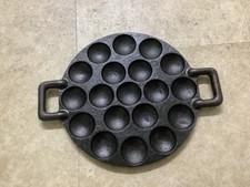 Vintage Heavy Cast Iron Poffertjes Mini Pancake Pan