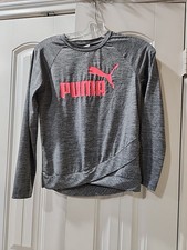 Puma Gray And Pink Sweatshirt Comfortable And Trendy. Size 12-14.