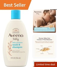Lightly Scented Aveeno Baby Wash Shampoo, 8 Fl Oz, All Hair Types, Soap-Free