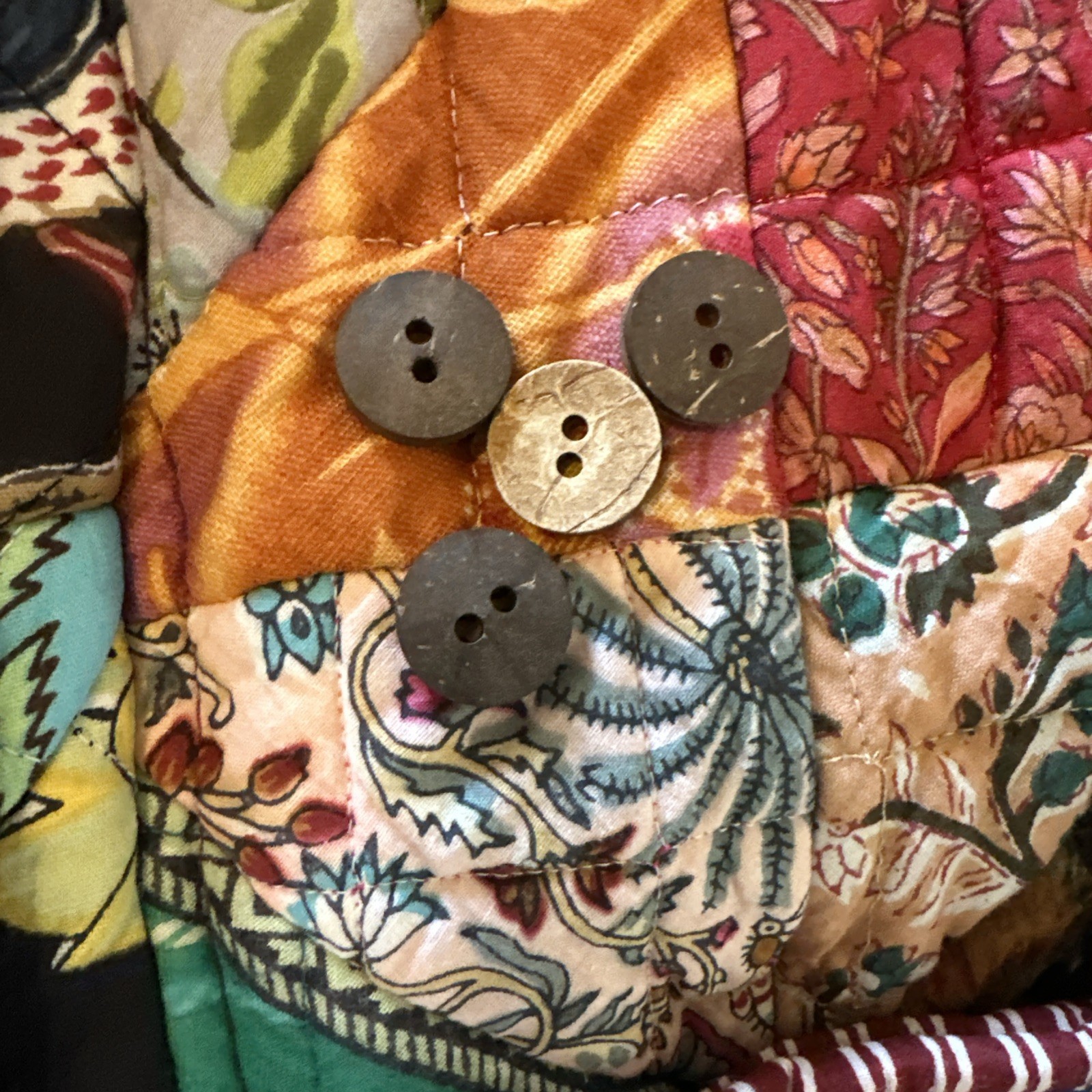 Patchwork Quilted Cropped Multi color Handmade On… - image 9