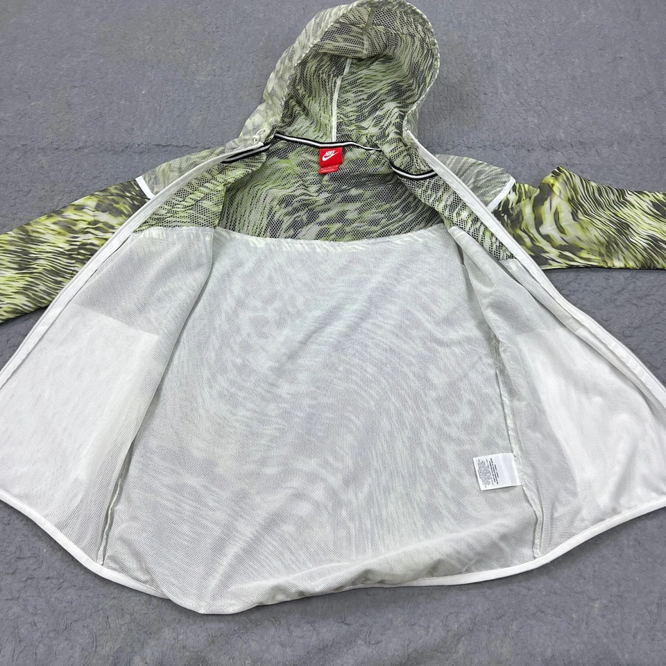 Chaqueta Nike Tech para mujer mediana verde Hyperfuse con capucha cortavientos cremallera completa 645017 Foto 4 de 4