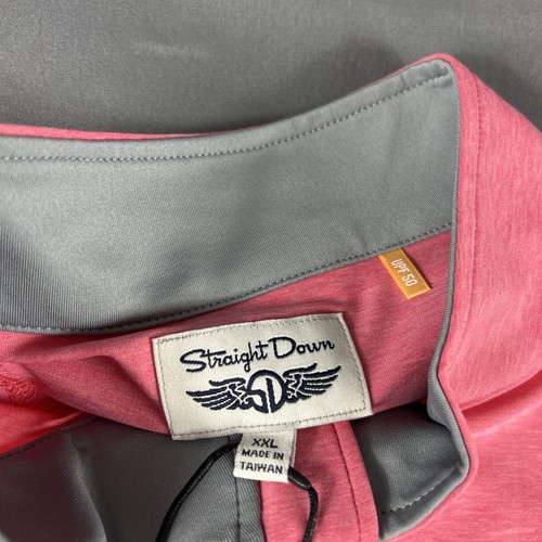 Straight Down Golf Pullover Chest Logo 1/4 Zip XXL Pink Polyester NWT MSRP $116 - Picture 4 of 6