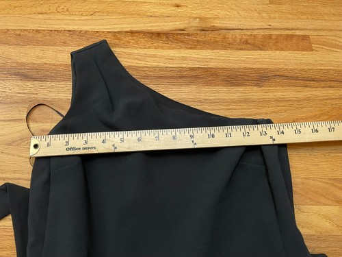 Banana Republic Women's Jumpsuit One-Piece Stretch One-Shoulder Belted 0 Black - Picture 7 of 10