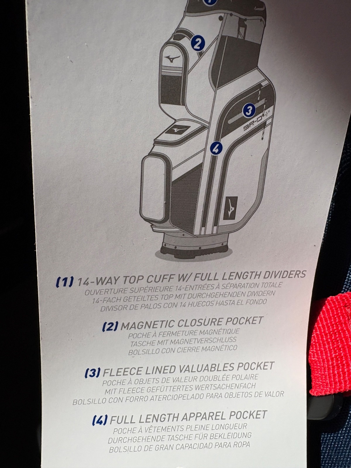 NEW! ~ Mizuno Golf 2025 BR-D4C Cart Bag ~ 14-Way Top ~ Classic Mizuno Blue