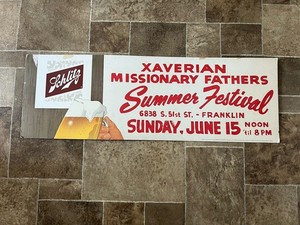 1965 Schlitz Beer Cardboard Advertising Sign Game Room Bar Pub Milwaukee