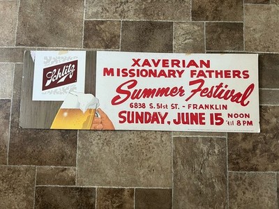 1965 Schlitz Beer Cardboard Advertising Sign Game Room Bar Pub Milwaukee