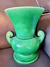 Vintage MCM McCoy Green Grecian Trumpet Vase