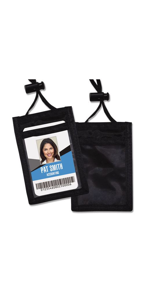 Нейлоновый чехол для удостоверения личности Advantus Badge Holder с черными прозрачными держателями с круглой горловиной 8390₽