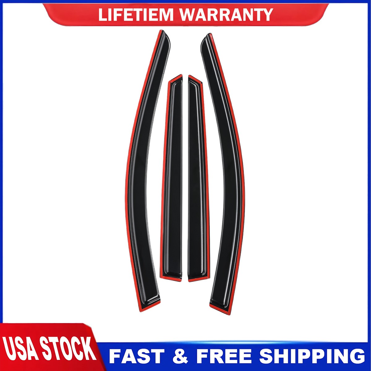 Black Vent Shade For Hyundai Tucson 2022-2025 4pc Set Wind Deflector Gloss