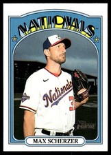 Max Scherzer 2021 Topps Heritage #181 Washington Nationals FREE SHIPPING