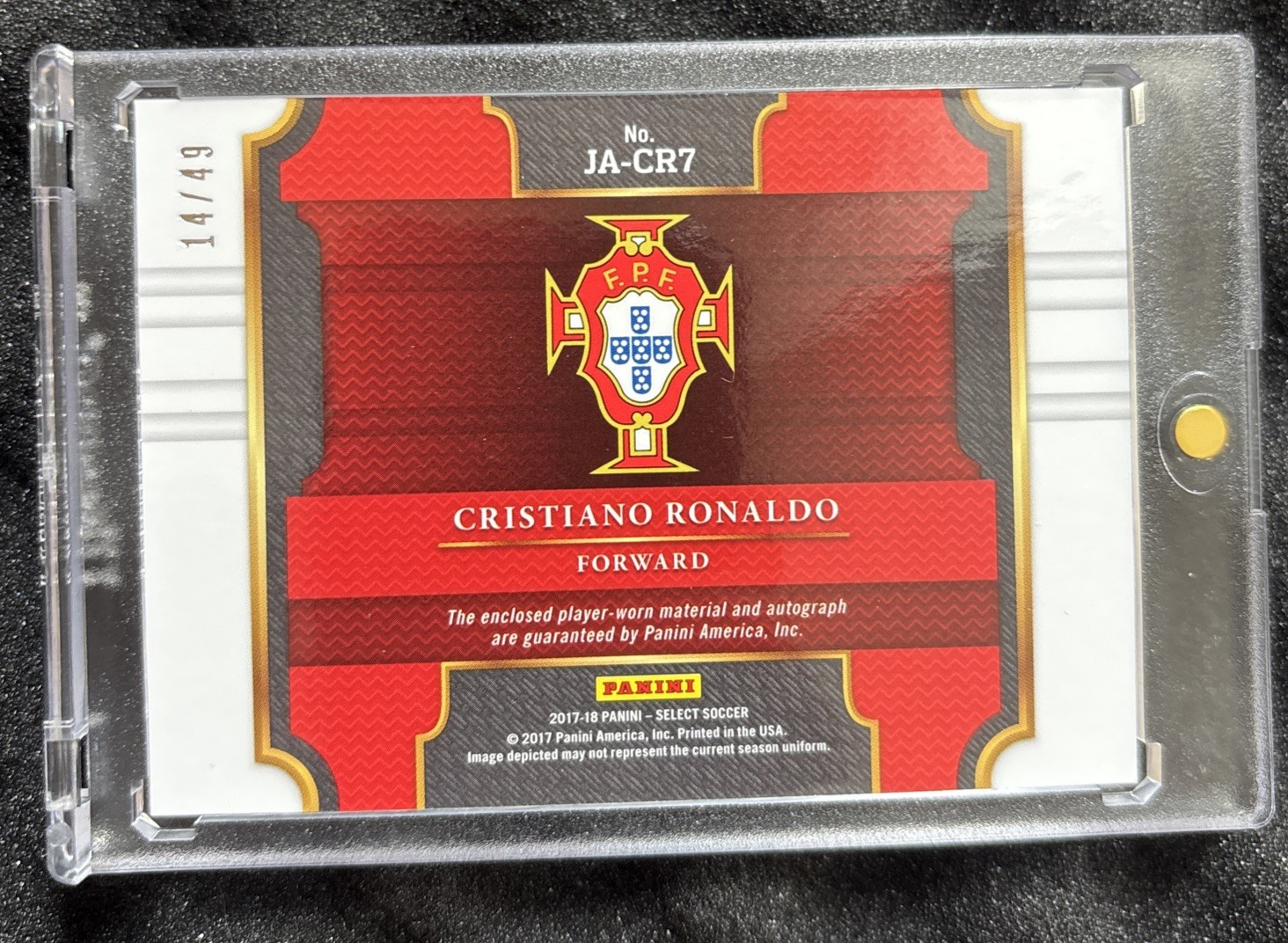 2017-18 Panini Select Cristiano Ronaldo Auto Jersey /49 Autograph  view 2