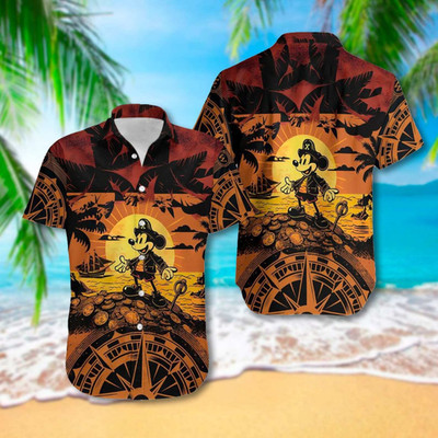 Aloha Pirates Mickey hawaiian Shirt, Short Sleeve Summer Shirt For Men