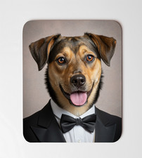 Custom Dog In Tuxedo Pet Portrait Mouse Pad Desk Mat Non Slip Rectangle Mousepad