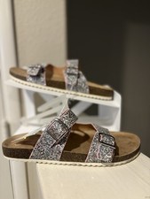 Kids' Drew Footbed Sandals Silver - Cat Jack - Big Girl Youth Size 5 NEW