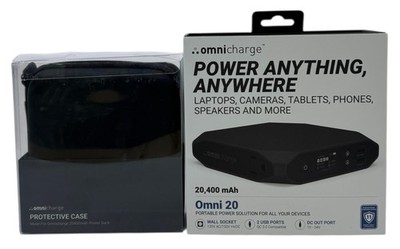 Omnicharge Omni 20 20,400 mAh Power Bank AC DC Port Wireless Charging + OEM Case