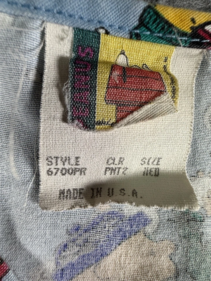 Blusa Médica Peanuts Snoopy Navidad Talla Mediana Azul Hecha en EE. UU. Foto 2 de 4