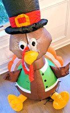 Fall Thanksgiving 42 in Lighted LED Turkey Yard Air blown Inflatable