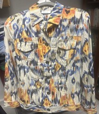 Chicos Jacket Sz 1 Women Beige Size Tribal Aztec Southwestern