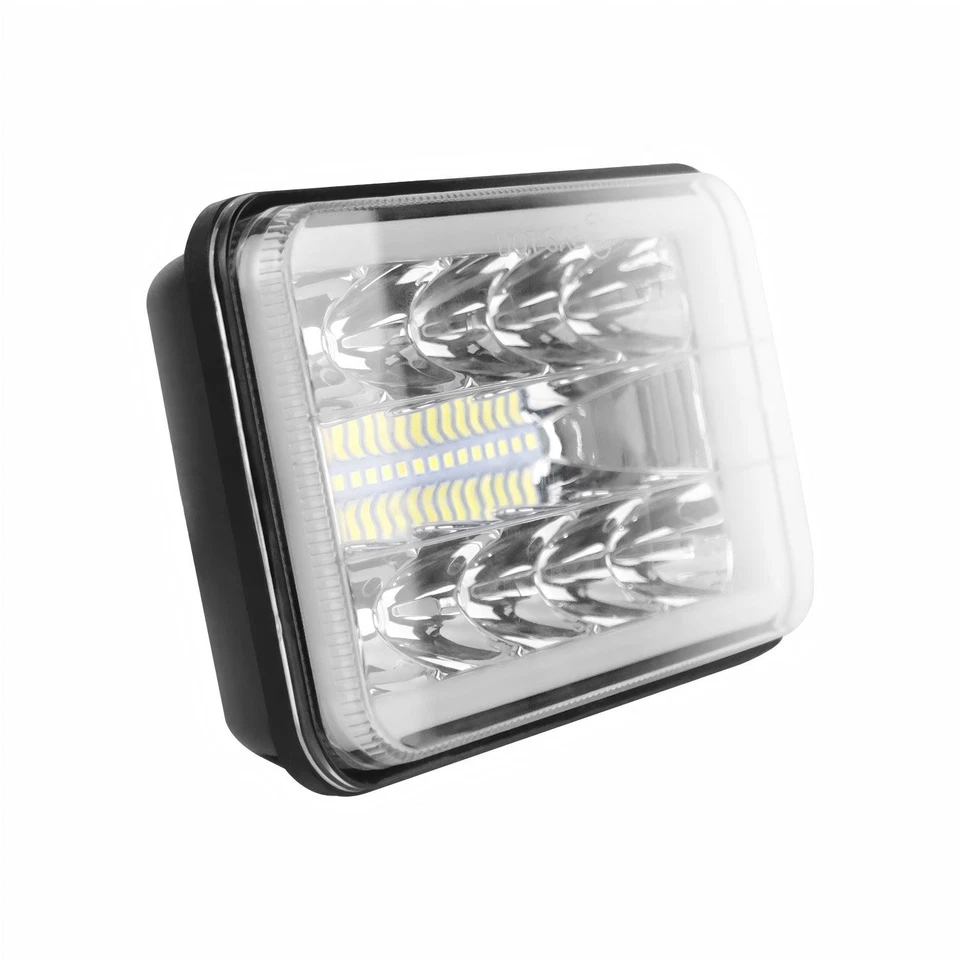 For Western Star 4900 Semi Truck 4PCS 4X6" LED Headlights Hi-Lo Beam Halo DRL - Image 4 of 4