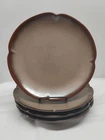 Frankoma Pottery Plainsman Prairie Brown 10” Dinner Plates 5F Scalloped Set of 4