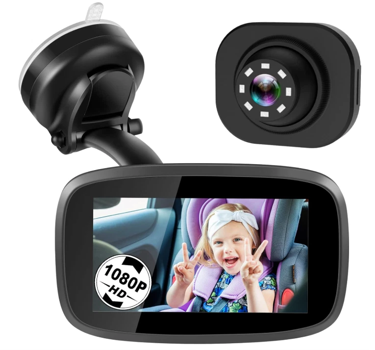 Shybaby Smart Baby Car Monitor with 170° Wide View, HD Night Vision
