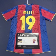 Lionel Messi Lamine Yamal Dual Signed Barcelona Nike Soccer Jersey ICONS LOA COA