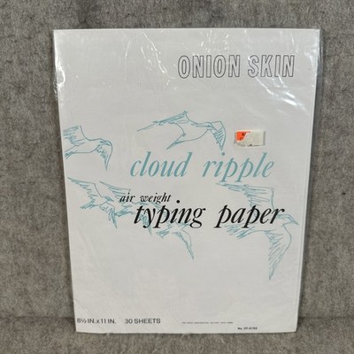 VTG NOS Typewriter Onionskin Cloud Ripple Air Weight Typing Paper Delicate 30 Ct
