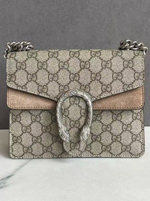 Gucci GG Supreme Dionysus Small Shoulder Bag with Chain Strap AUTH