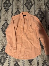 Polo Ralph Lauren Men's Small Classic Fit Oxford Shirt L/S Orange Button Down